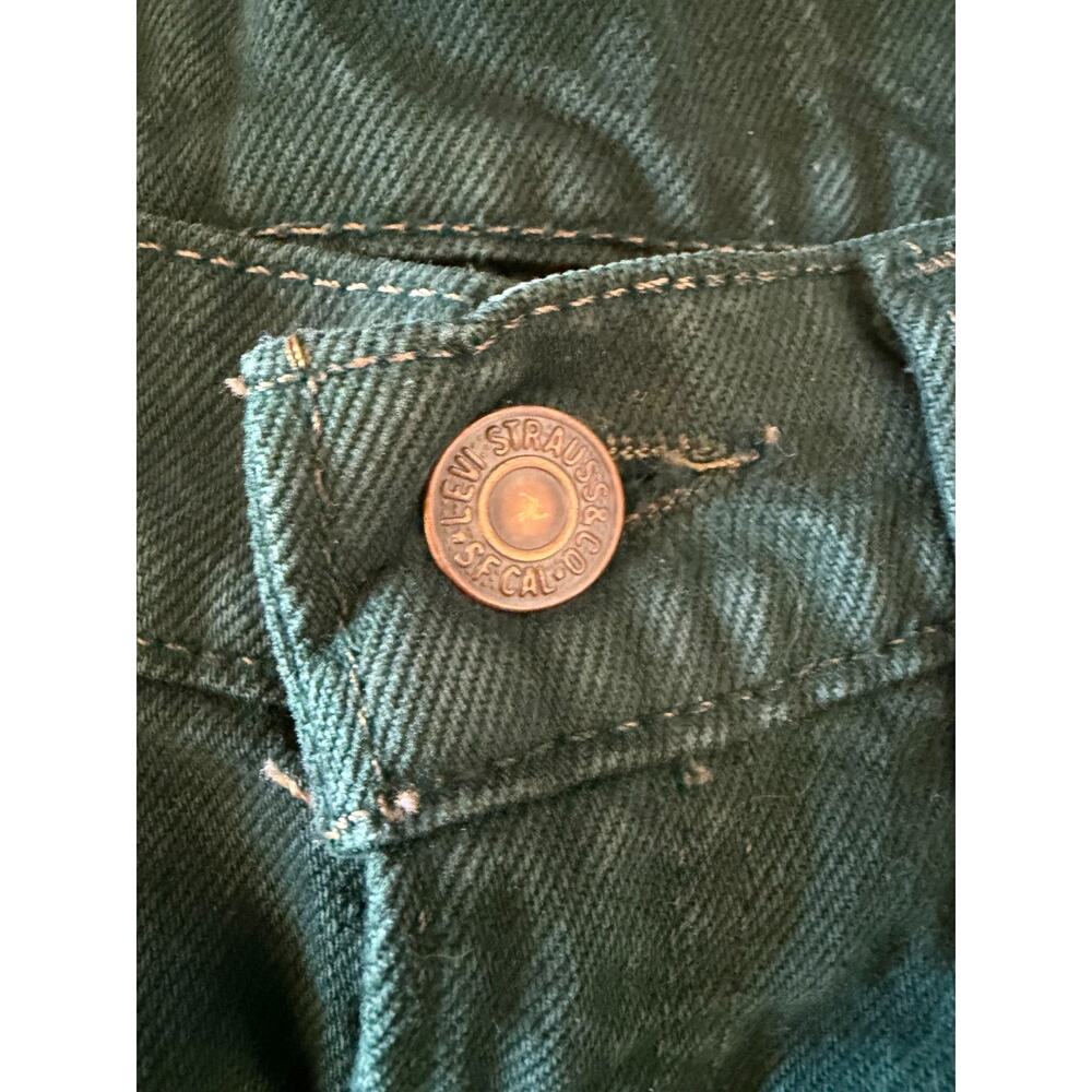 Levi's 512 Slim Fit Straight Leg Jeans Green Women 5 Short 90s VTG Made in USA - Picture 2 of 9